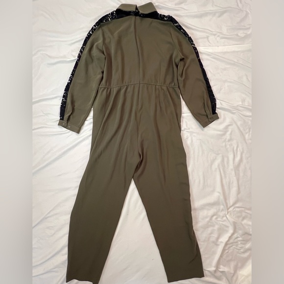 NWOT Eloquii Green/Black Lace Accent Jumpsuit - Picture 2 of 6